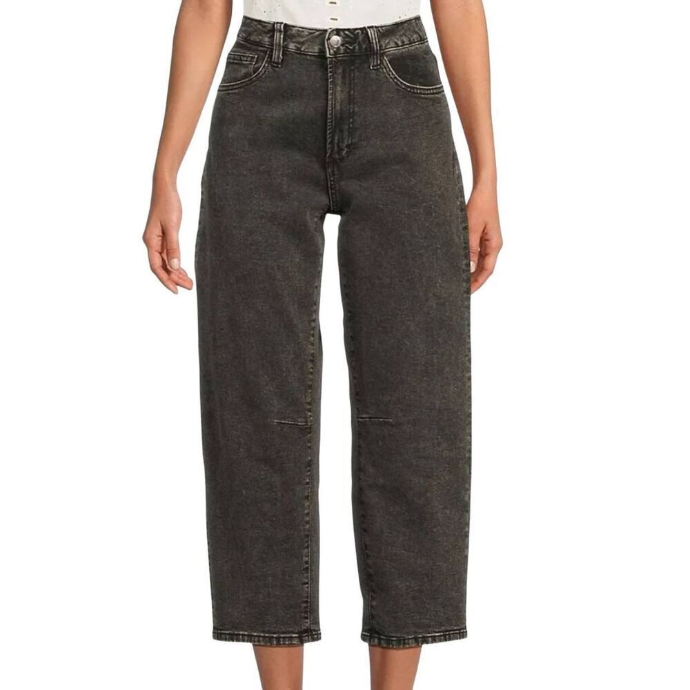 NWT Joe's Jeans Women's 32 Black Relaxed Barrel Ankle High Rise